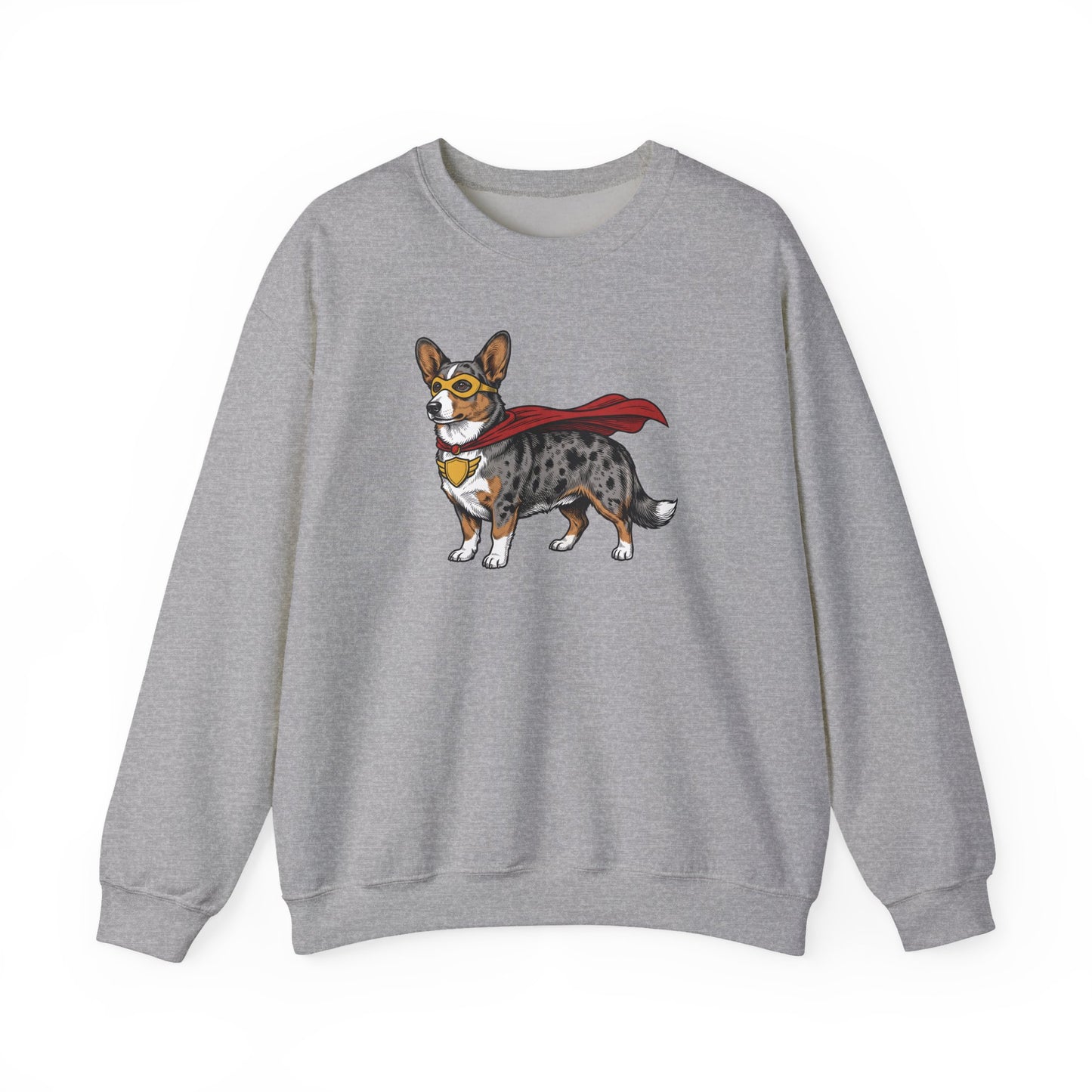 Cardigan Welsh Corgi Blue Merle Superhero Crewneck Sweatshirt