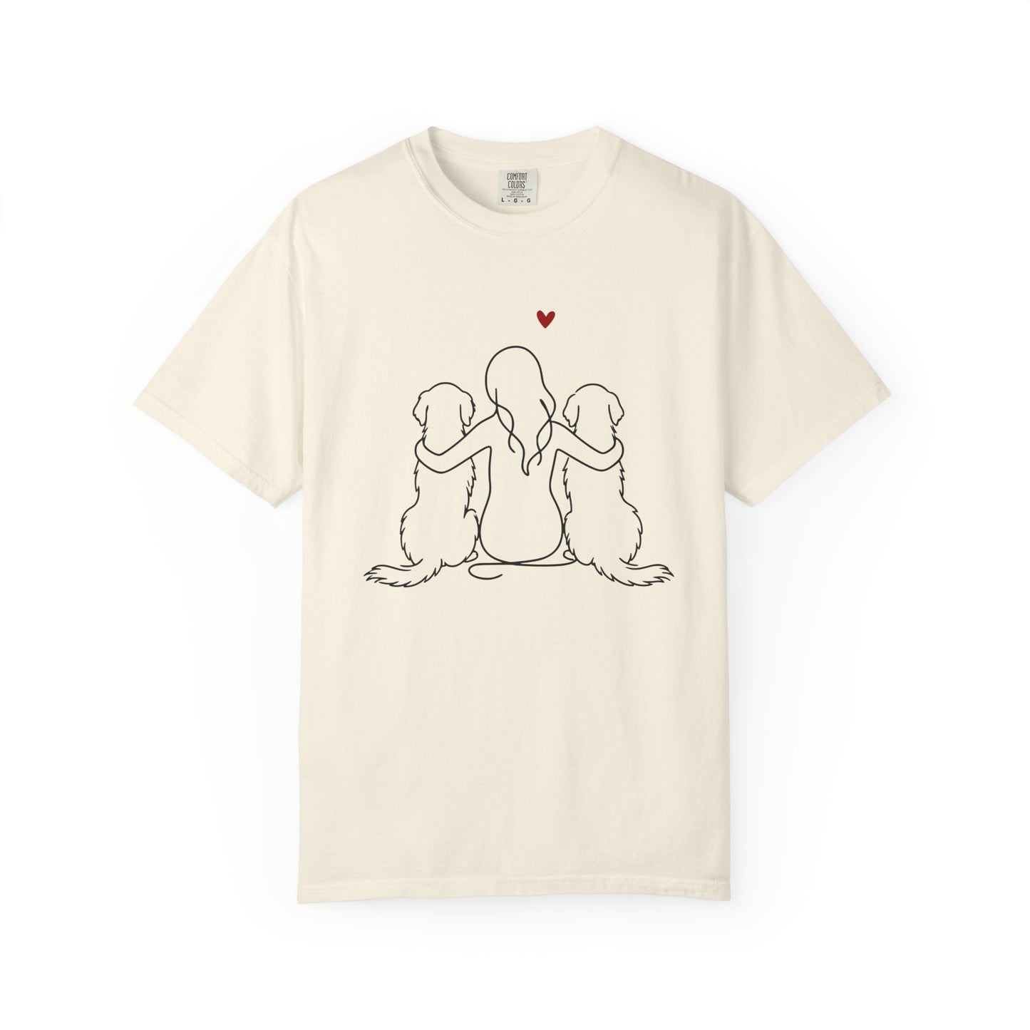 Two Golden Retrievers and Girl Premium Tee