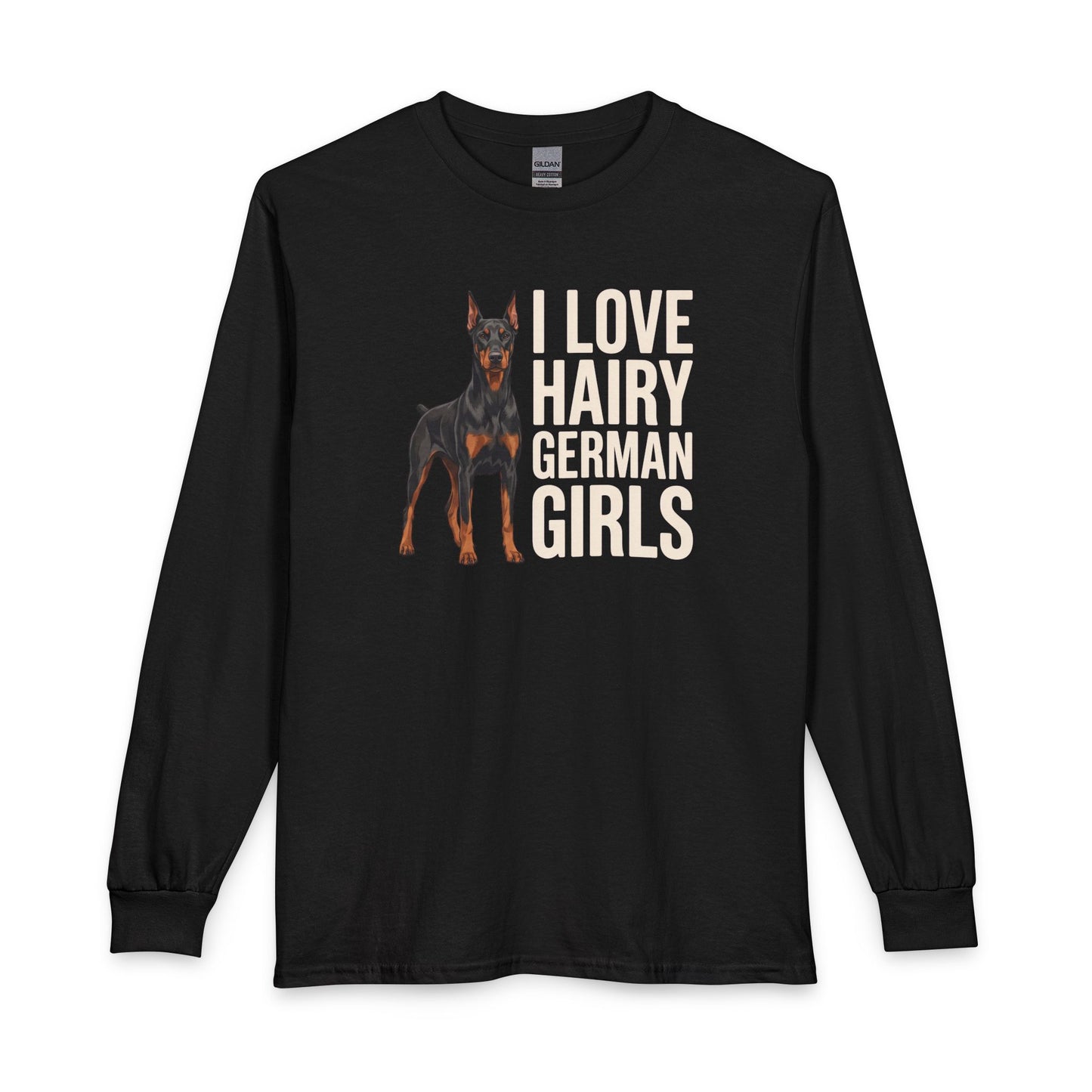 Doberman Hairy Girls Long Sleeve