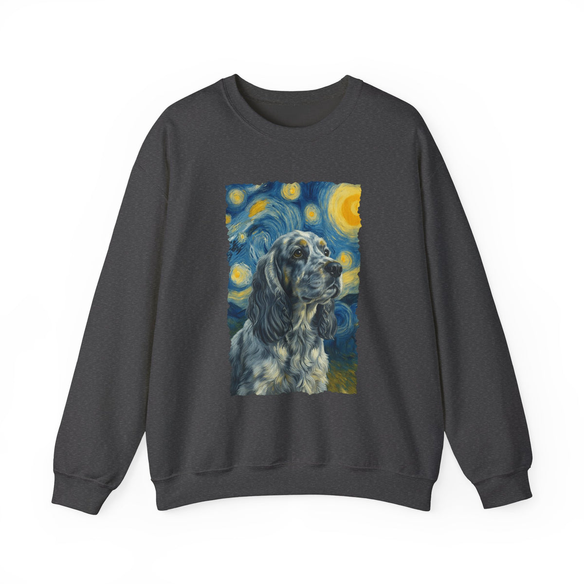 Blue Roan Cocker Spaniel Starry Night Crewneck Sweatshirt