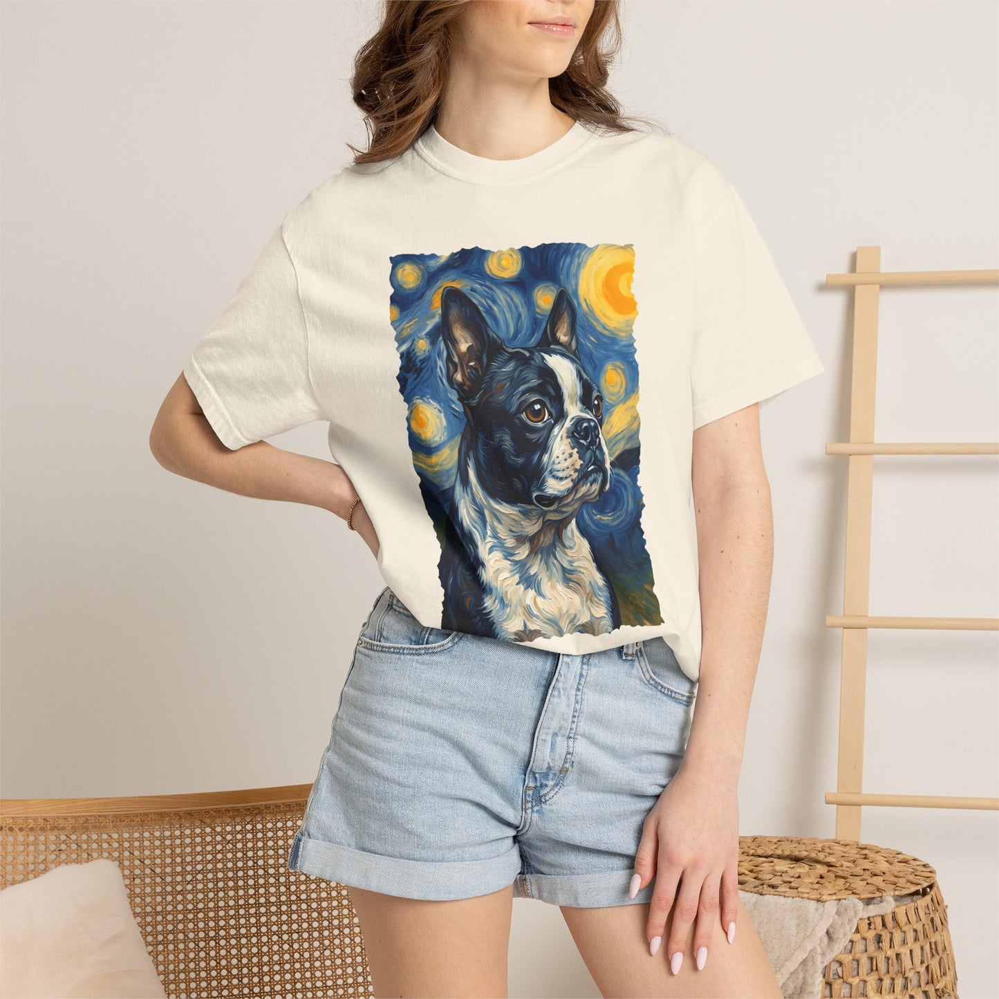 Boston Terrier Van Gogh Premium Tee
