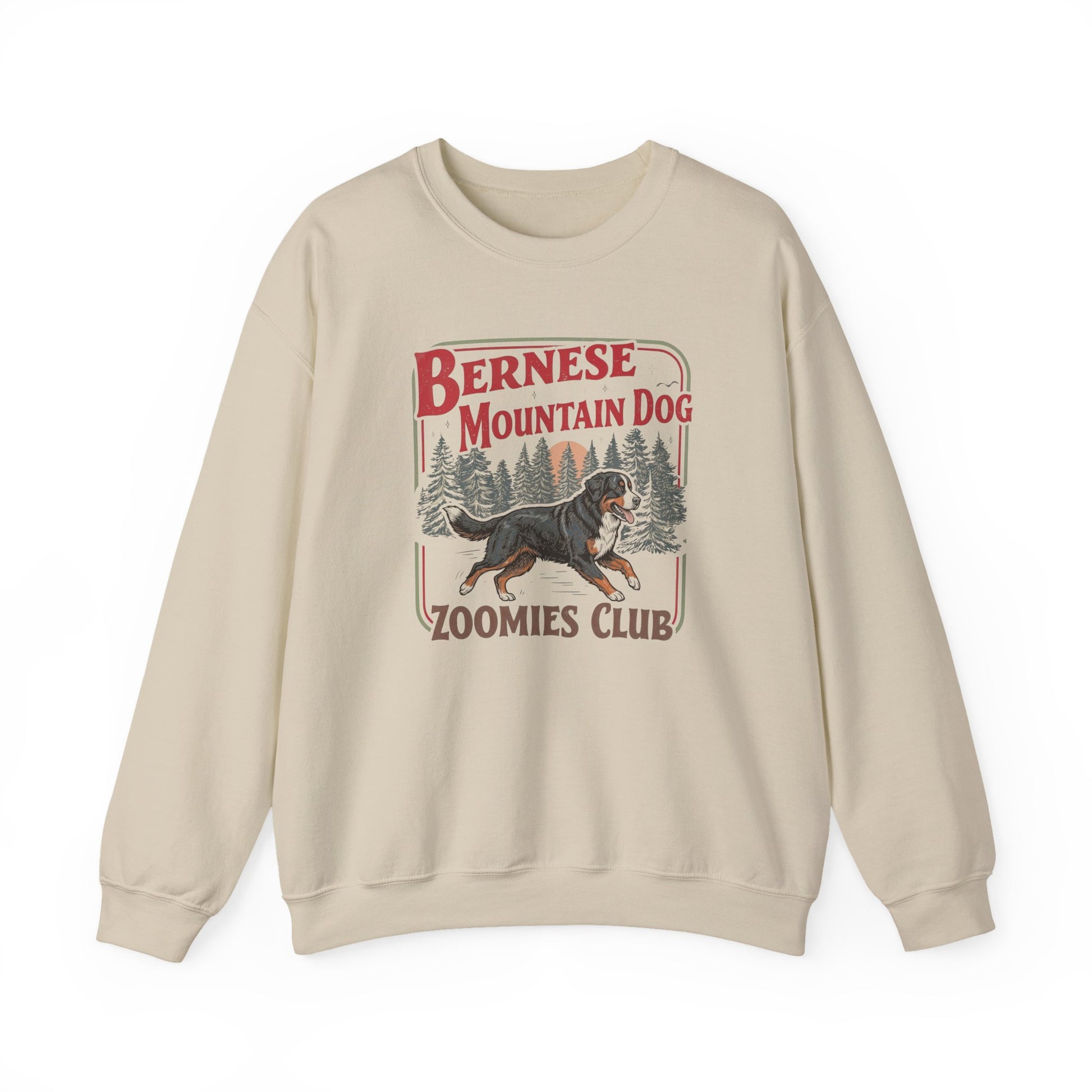 Bernese Mountain Dog Zoomies Crewneck Sweatshirt Sand