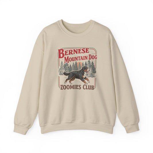 Bernese Mountain Dog Zoomies Crewneck Sweatshirt Sand