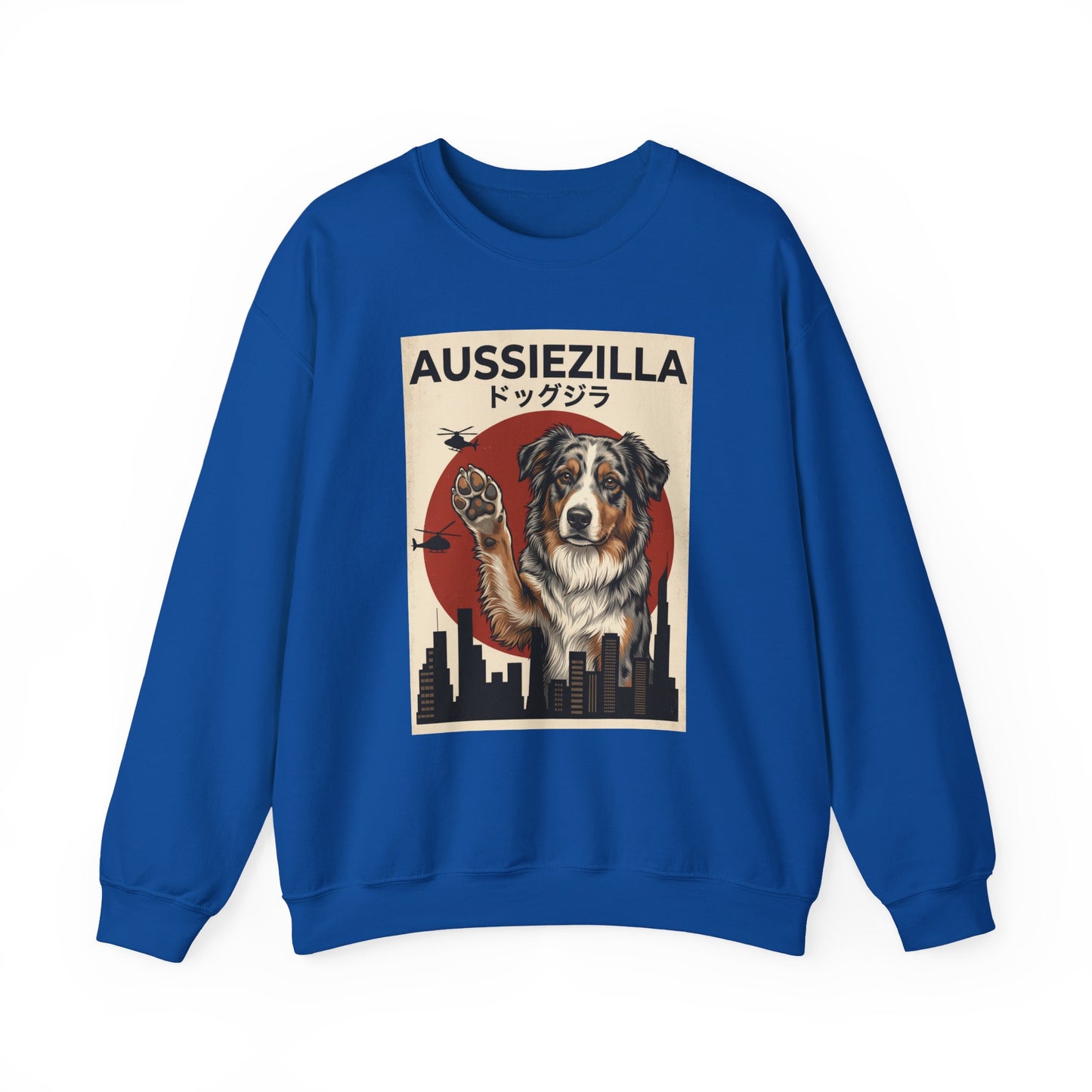 Australian Shepherd Aussiezilla Crewneck Sweatshirt