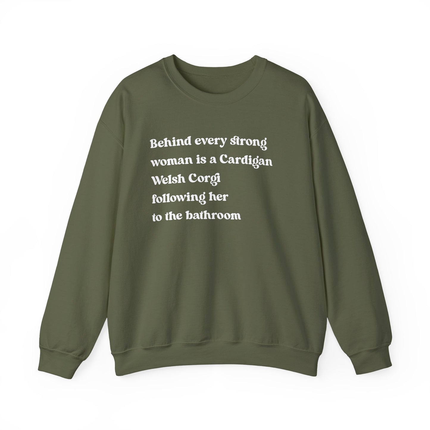 Cardigan Welsh Corgi Strong Woman Crewneck Sweatshirt