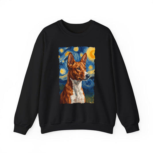 Basenji Van Gogh Crewneck Sweatshirt