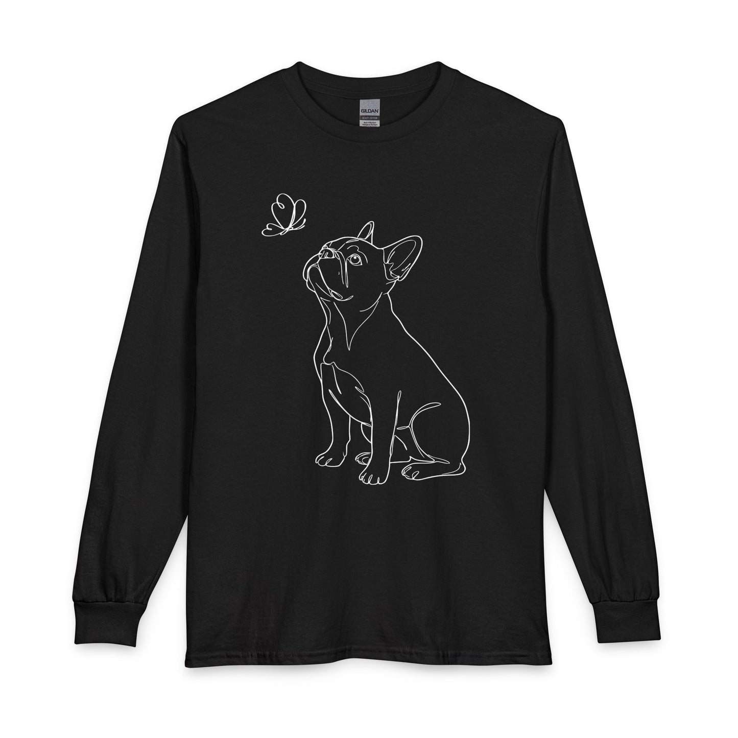 French Bulldog Line Art Long Sleeve Black