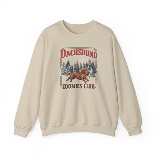 Dachshund Zoomies Club Crewneck Sweatshirt Sand