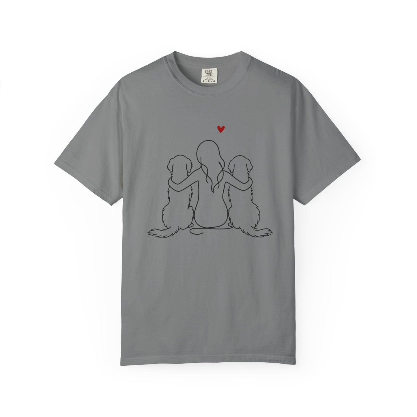 Two Golden Retrievers and Girl Premium Tee
