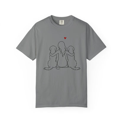 Two Golden Retrievers and Girl Premium Tee