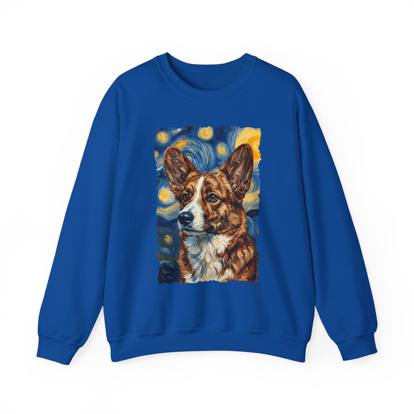 Cardigan Welsh Corgi Red Brindle Van Gogh Crewneck Sweatshirt