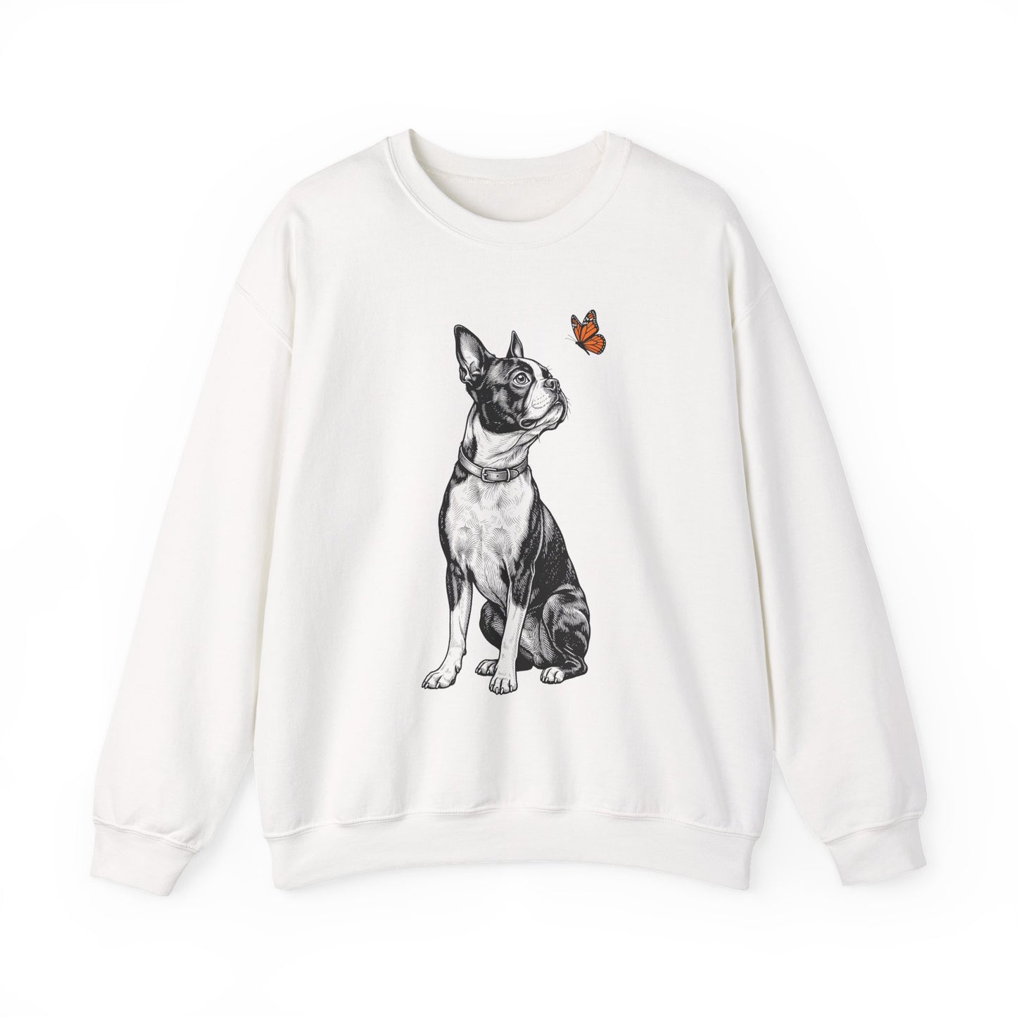 Boston Terrier Butterfly Crewneck Sweatshirt