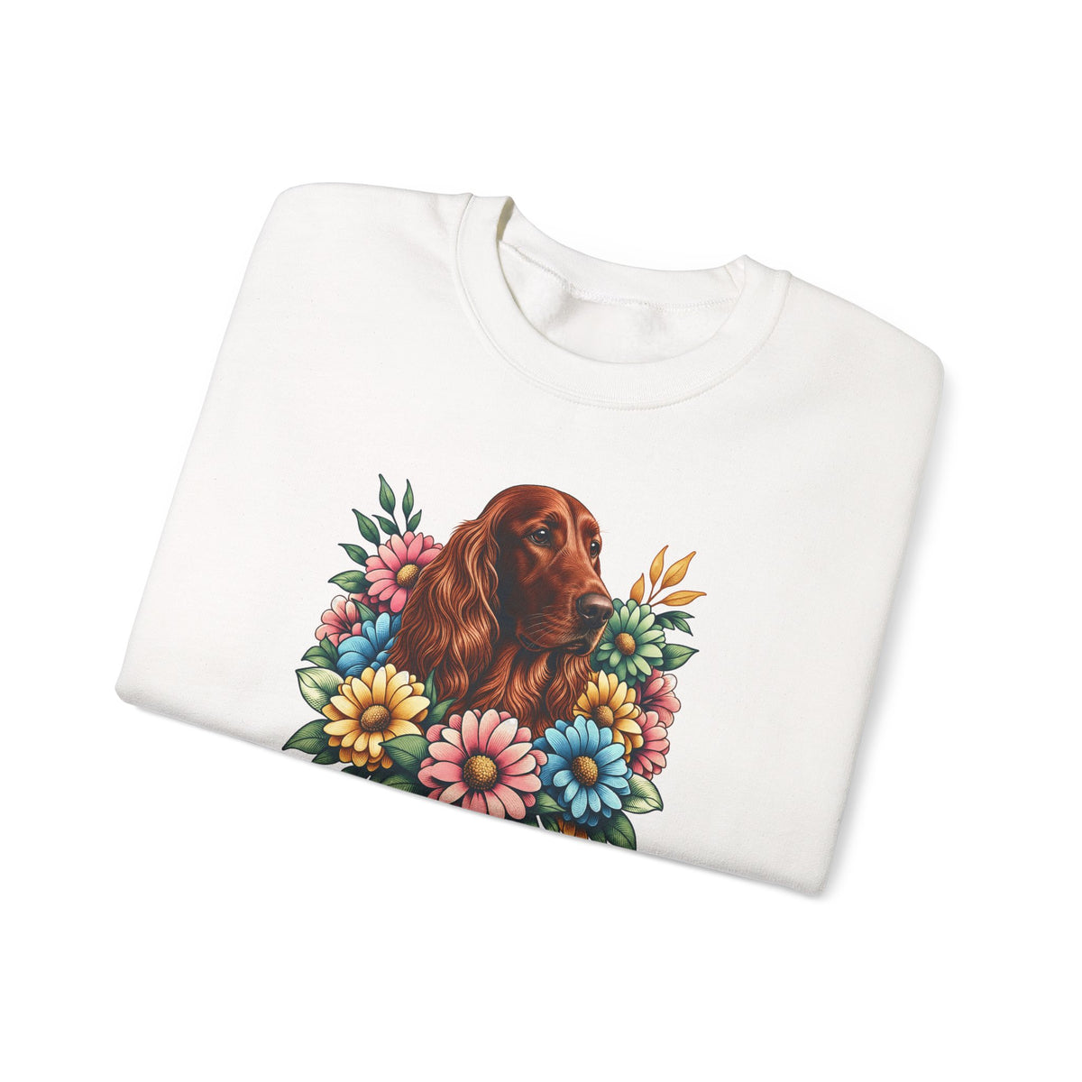Irish Setter Flower Wreath Crewneck Sweatshirt
