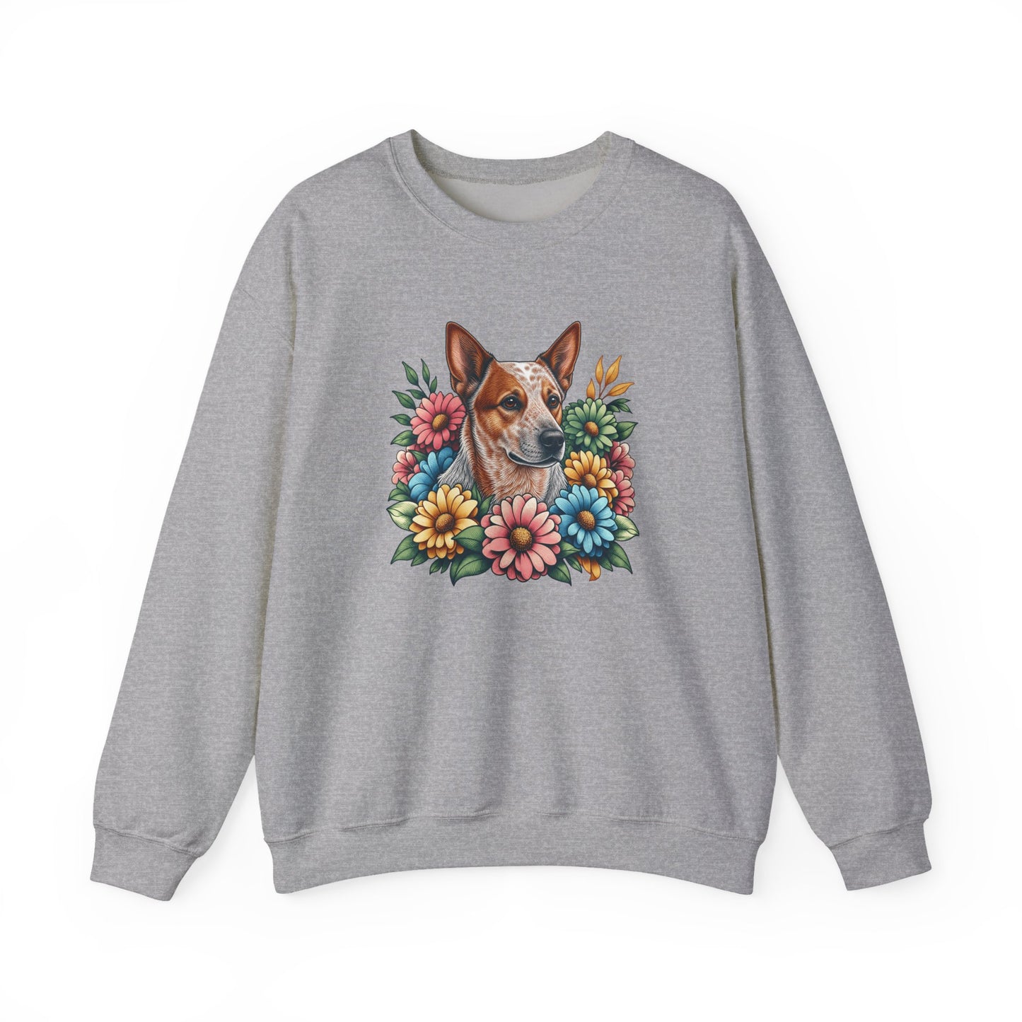 Red Heeler Floral Crewneck Sweatshirt