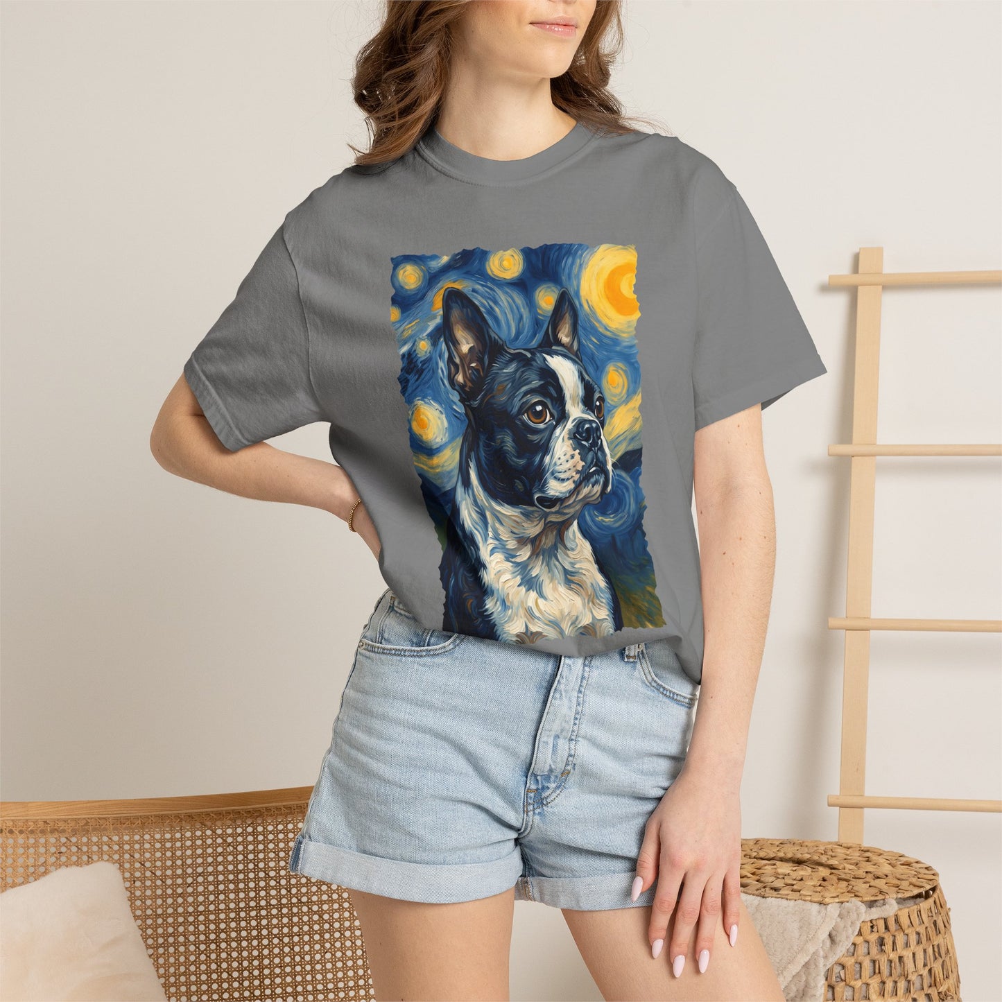 Boston Terrier Van Gogh Premium Tee