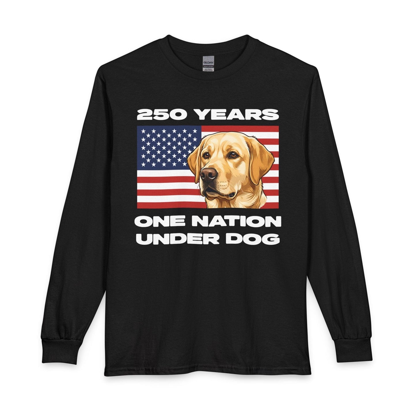 Yellow Labrador 250 Years USA Long Sleeve Black