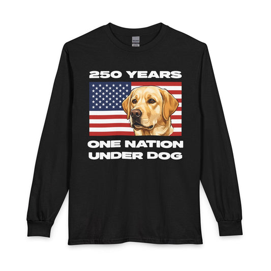 Yellow Labrador 250 Years USA Long Sleeve Black