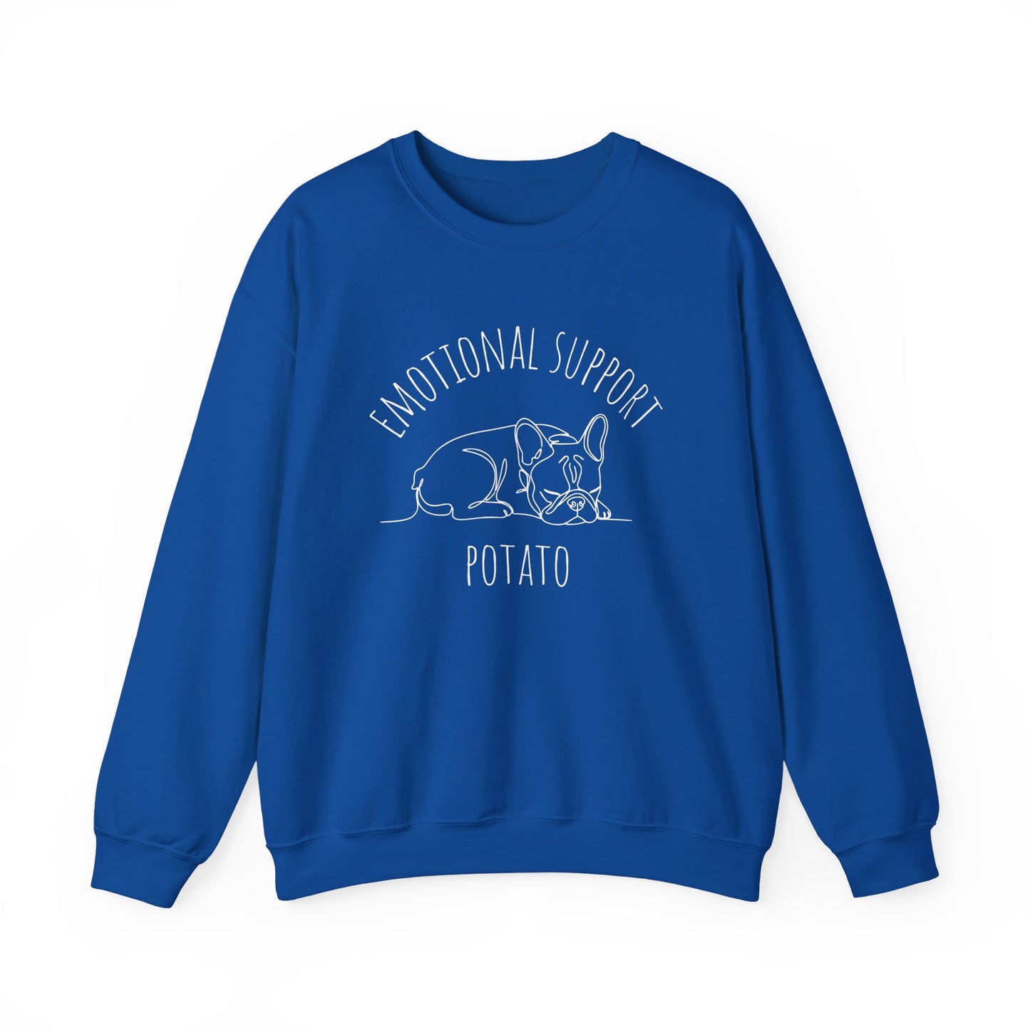 Emotional Support Potato Crewneck Sweatshirt Royal