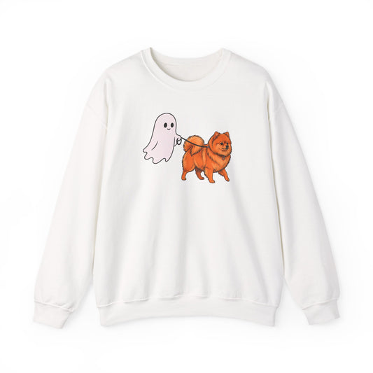 Pomeranian Ghost Walk Crewneck Sweatshirt