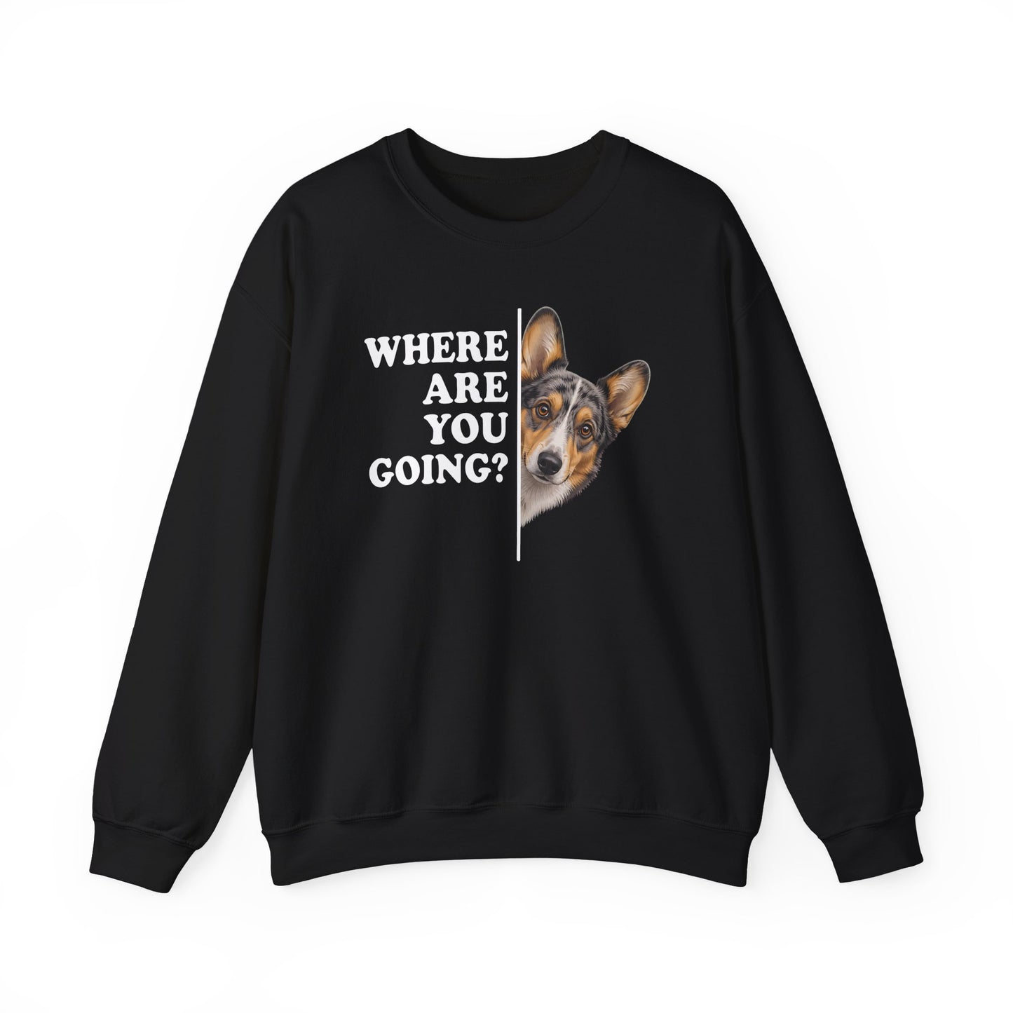 Cardigan Welsh Corgi Blue Merle Where Are You Going Crewneck Sweatshirt
