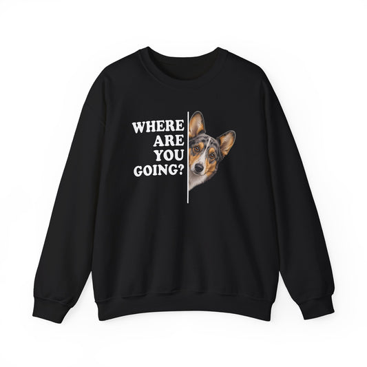 Cardigan Welsh Corgi Blue Merle Where Are You Going Crewneck Sweatshirt