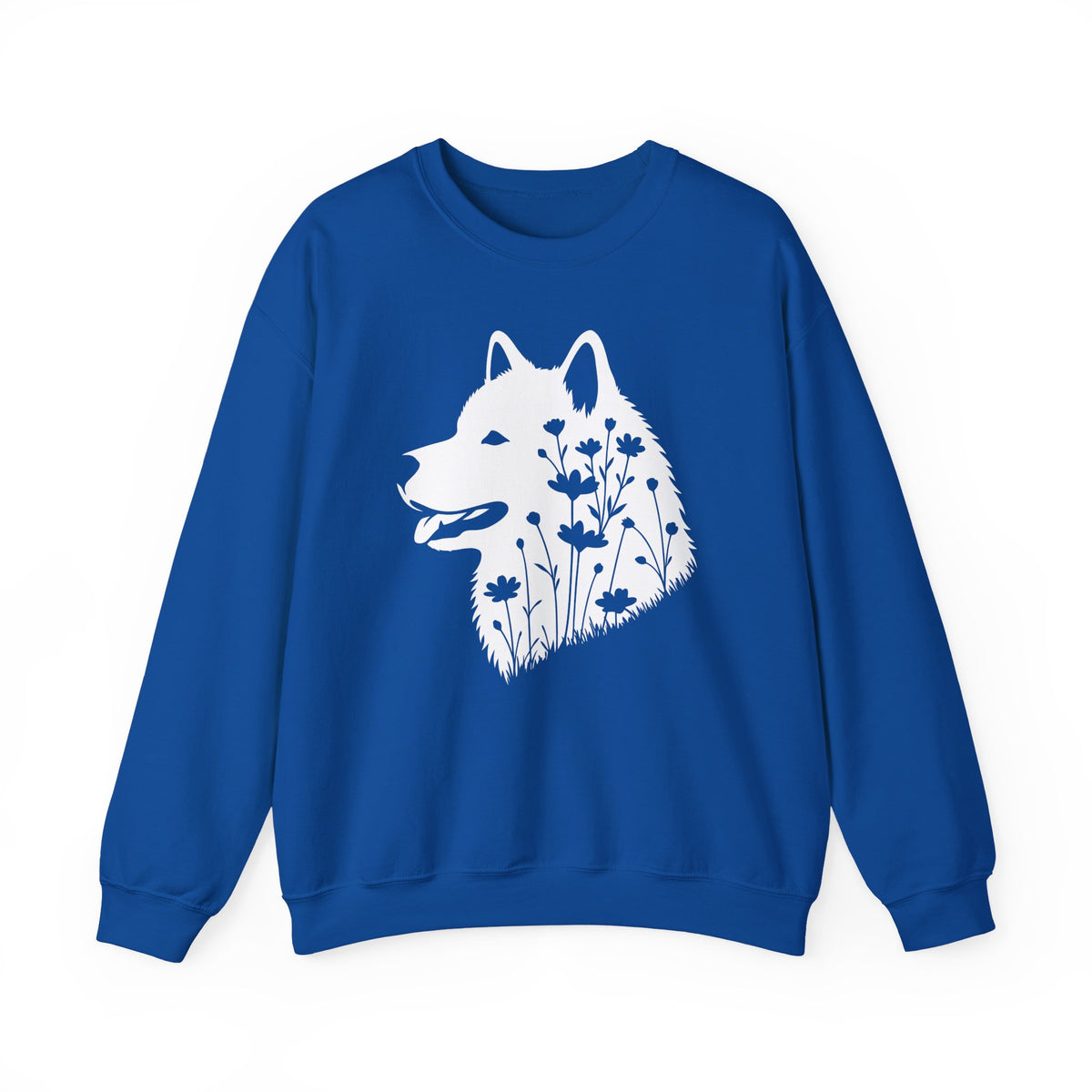 Alaskan Malamute Flowers Crewneck Sweatshirt
