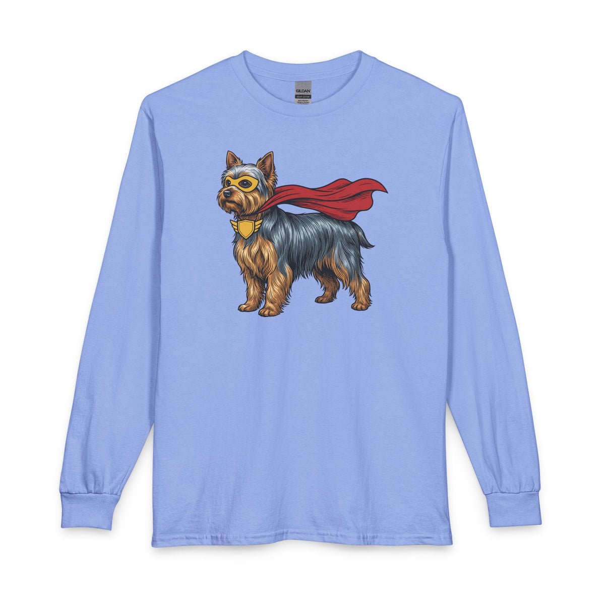 Yorkshire Terrier Superhero Long Sleeve Carolina Blue