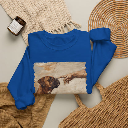 God Creates Fawn Boxer Crewneck Sweatshirt
