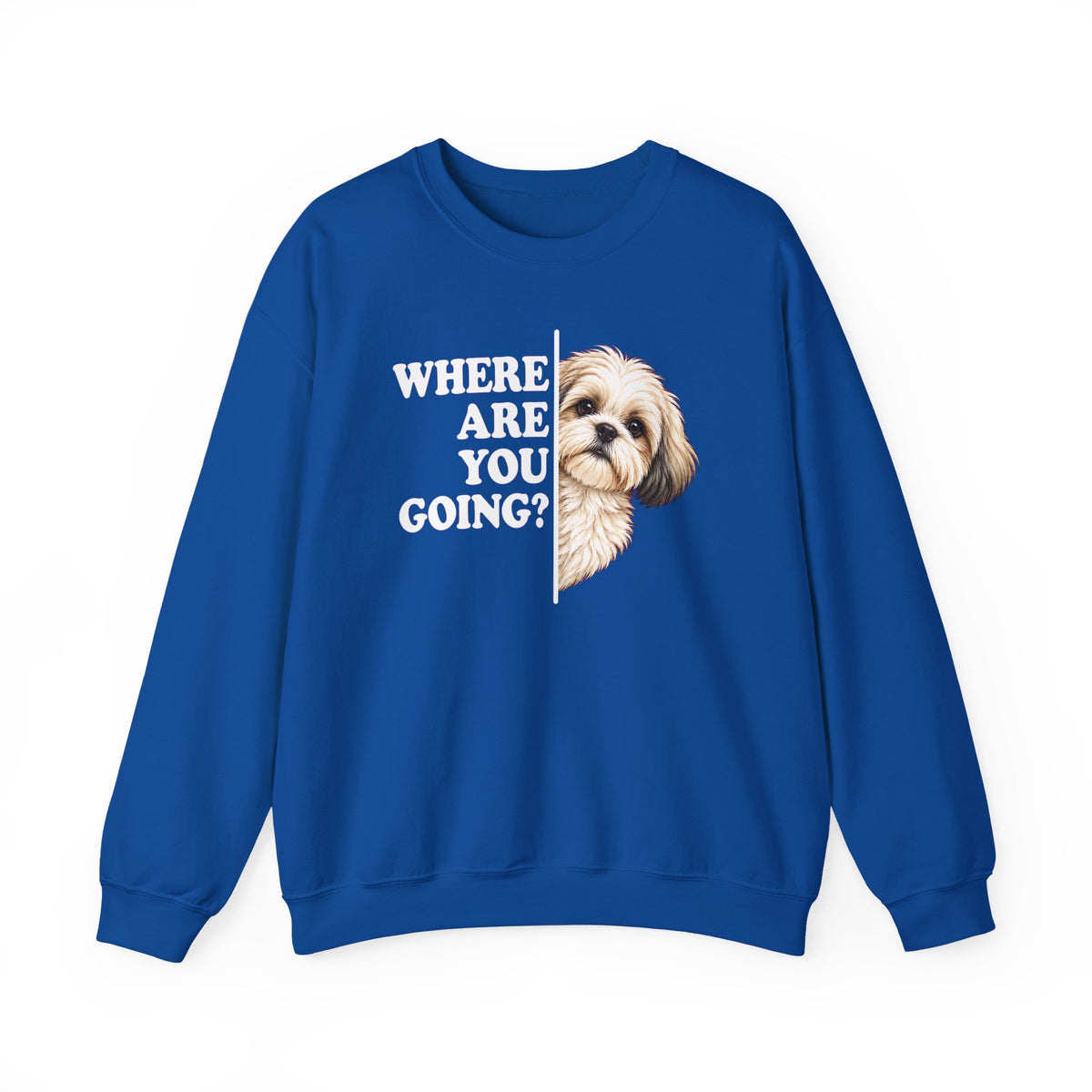 White Shih Tzu Alert Crewneck Sweatshirt