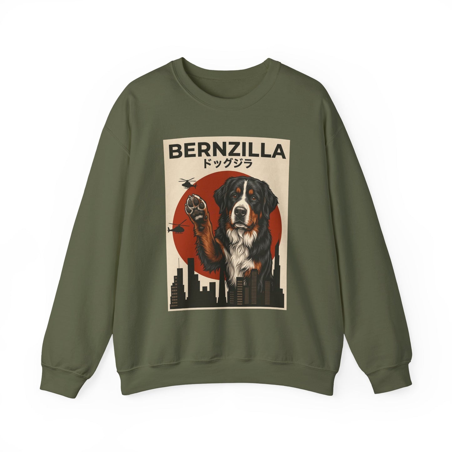 Bernzilla Crewneck Sweatshirt Military Green