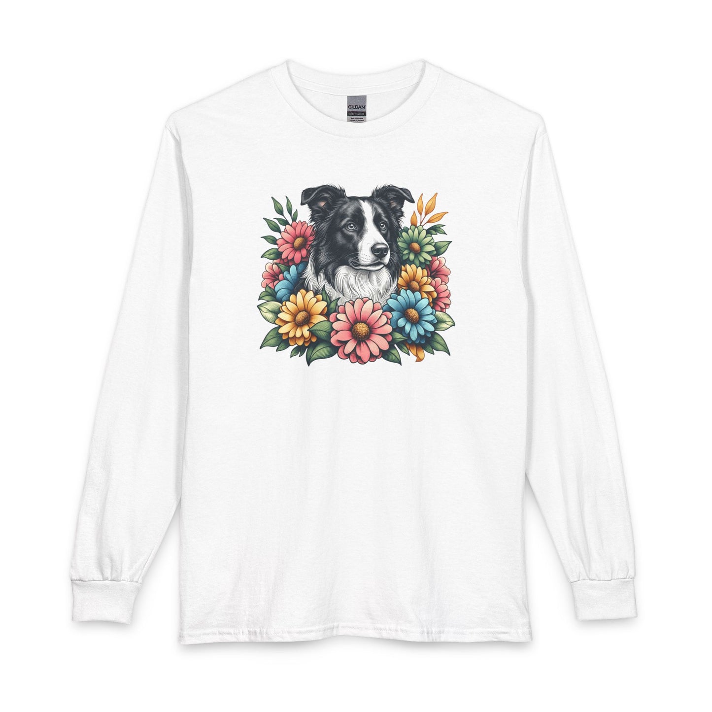 Border Collie Flowers Long Sleeve