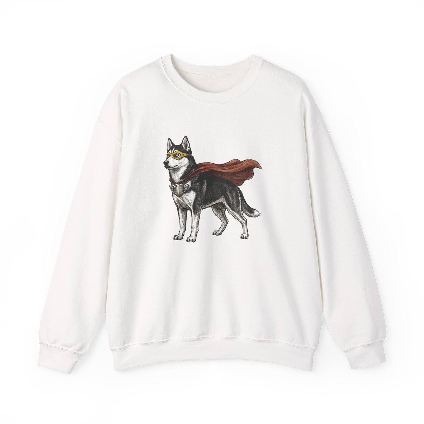 Husky Superhero Crewneck Sweatshirt White
