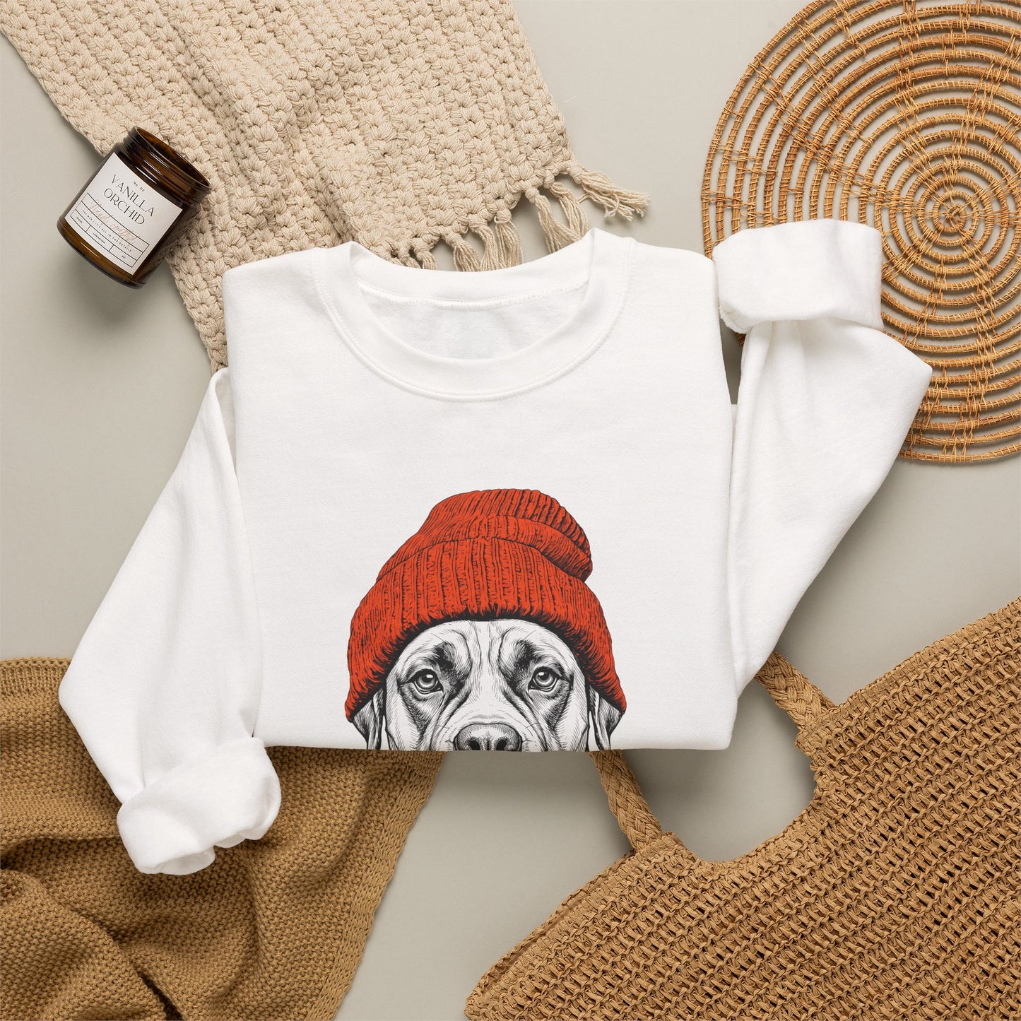 Boxer Beanie Crewneck Sweatshirt