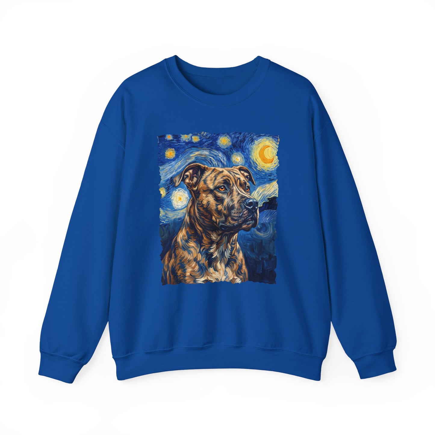 Pitbull Brindle Van Gogh Crewneck Sweatshirt