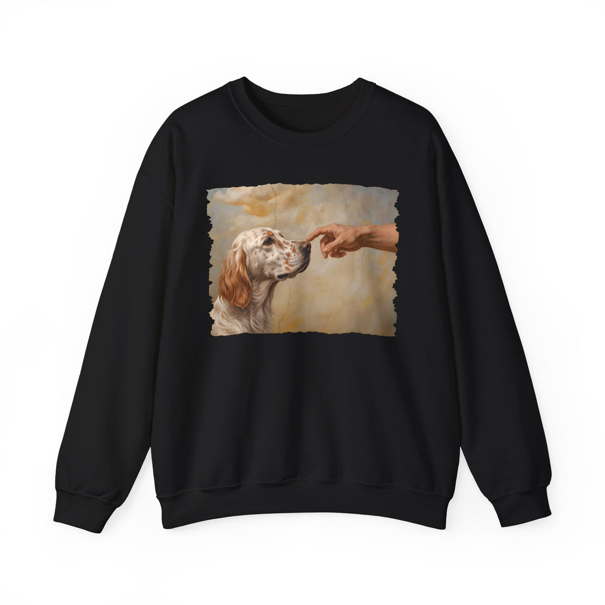 English Setter Creation Crewneck Sweatshirt Black