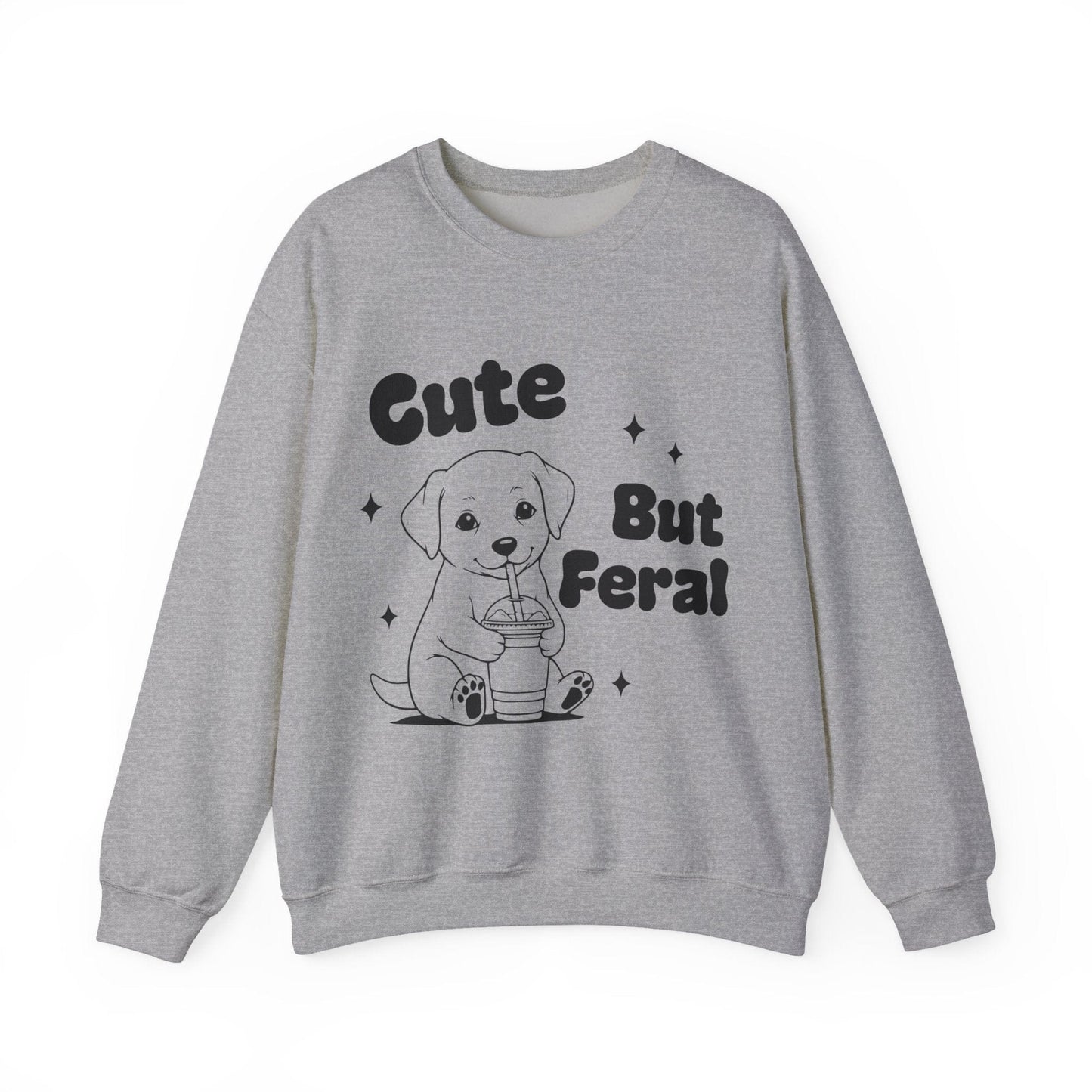 Feral Lab Puppy Crewneck Sweatshirt Sport Grey