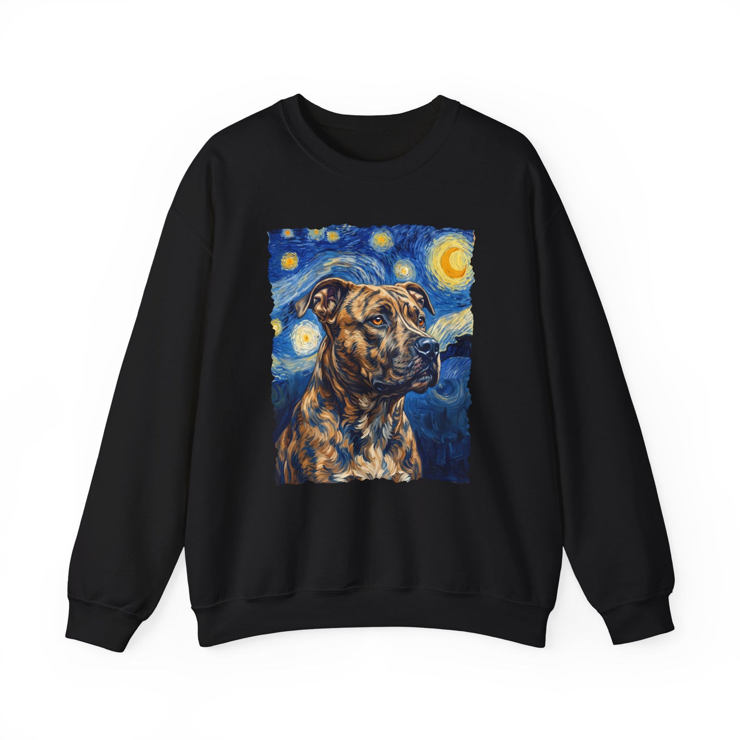 Pitbull Brindle Van Gogh Crewneck Sweatshirt