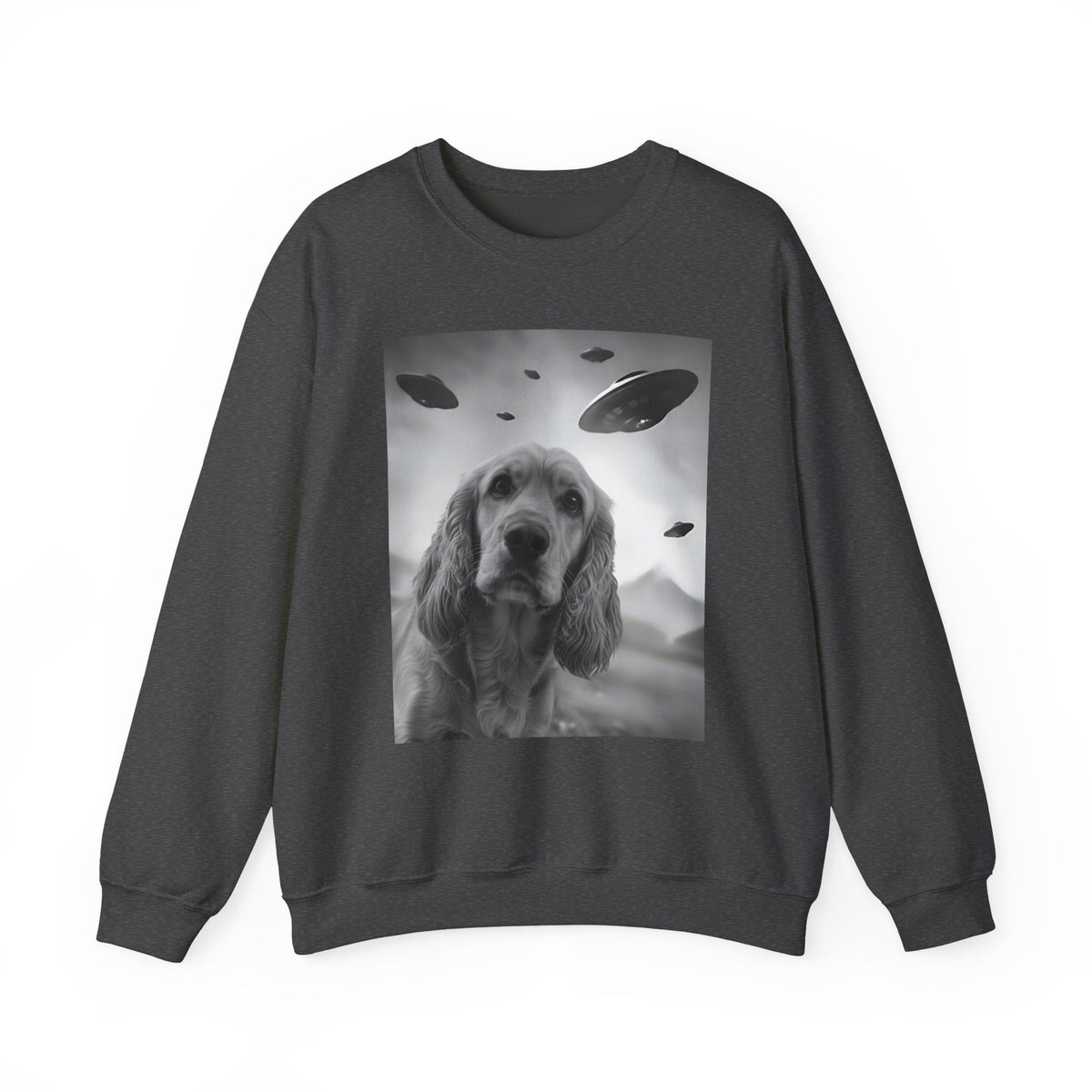 Cocker Spaniel UFO Selfie Crewneck Sweatshirt
