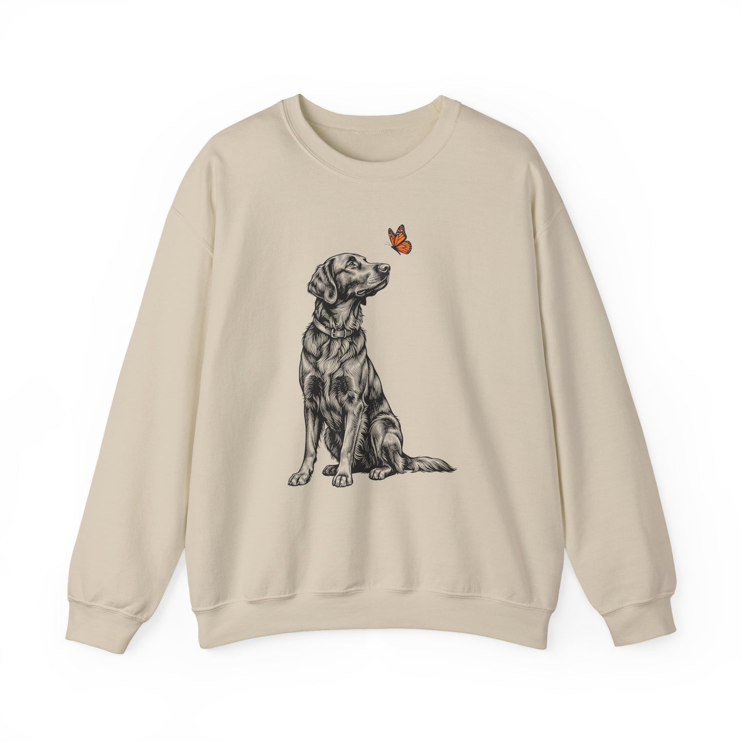 Flat Coated Retriever Butterfly Crewneck Sweatshirt