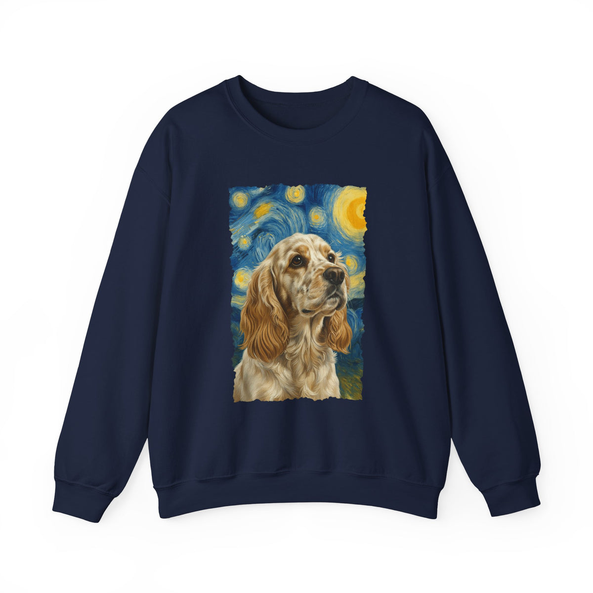 Lemon Roan Cocker Spaniel Starry Night Crewneck Sweatshirt