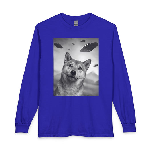 Shiba Inu UFO Long Sleeve Royal