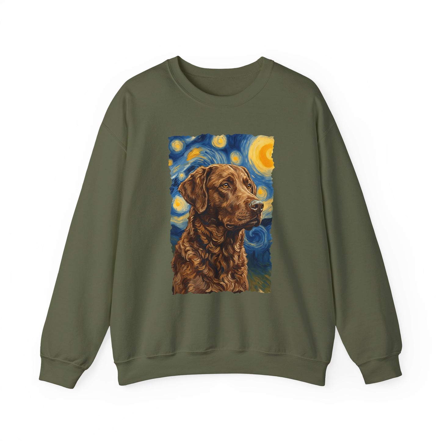Chesapeake Bay Retriever Van Gogh Crewneck Sweatshirt