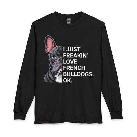 French Bulldog Love Long Sleeve Black