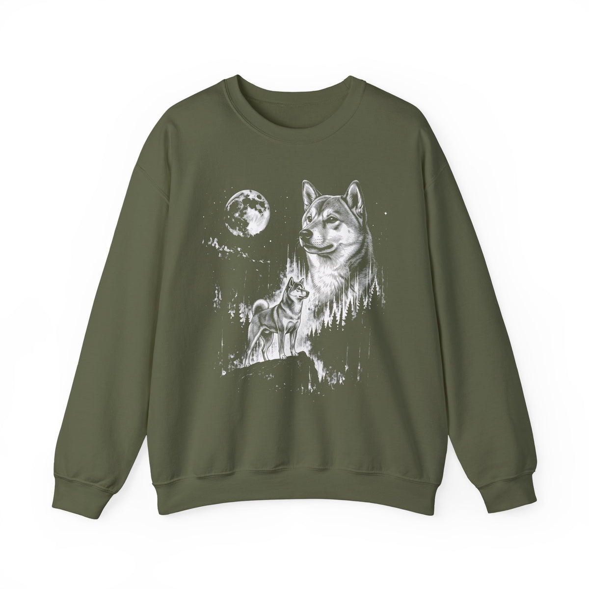 Shiba Inu Moonlight Crewneck Sweatshirt