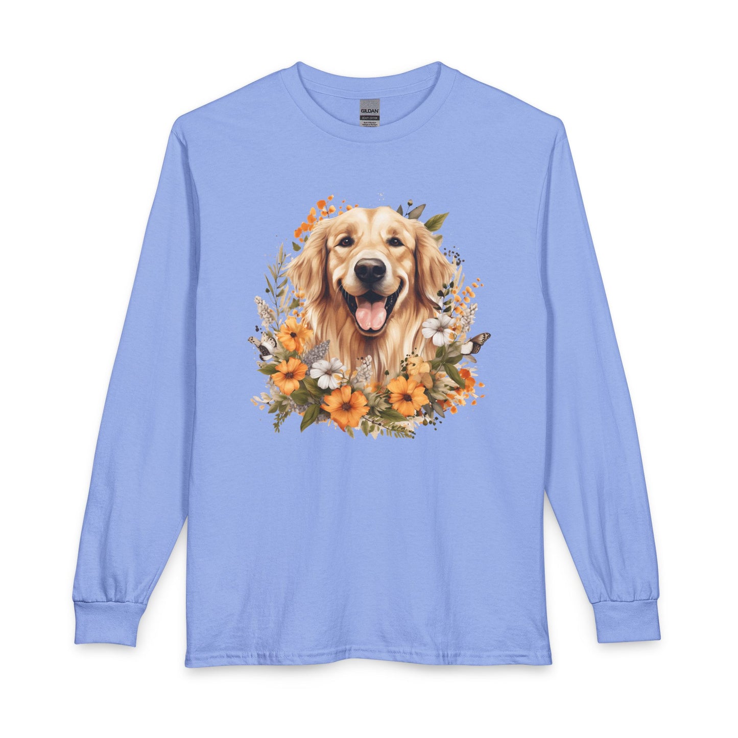 Golden Retriever Flower Watercolor Long Sleeve