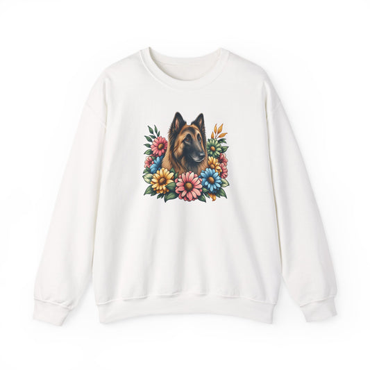 Belgian Tervuren Flower Wreath Crewneck Sweatshirt