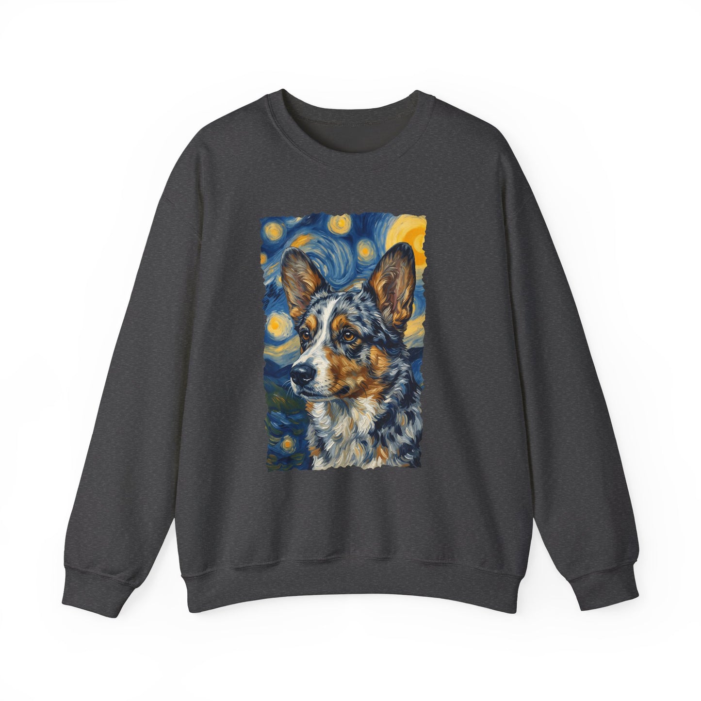 Cardigan Welsh Corgi Blue Merle Van Gogh Crewneck Sweatshirt