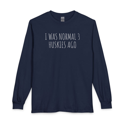 3 Huskies Long Sleeve Navy