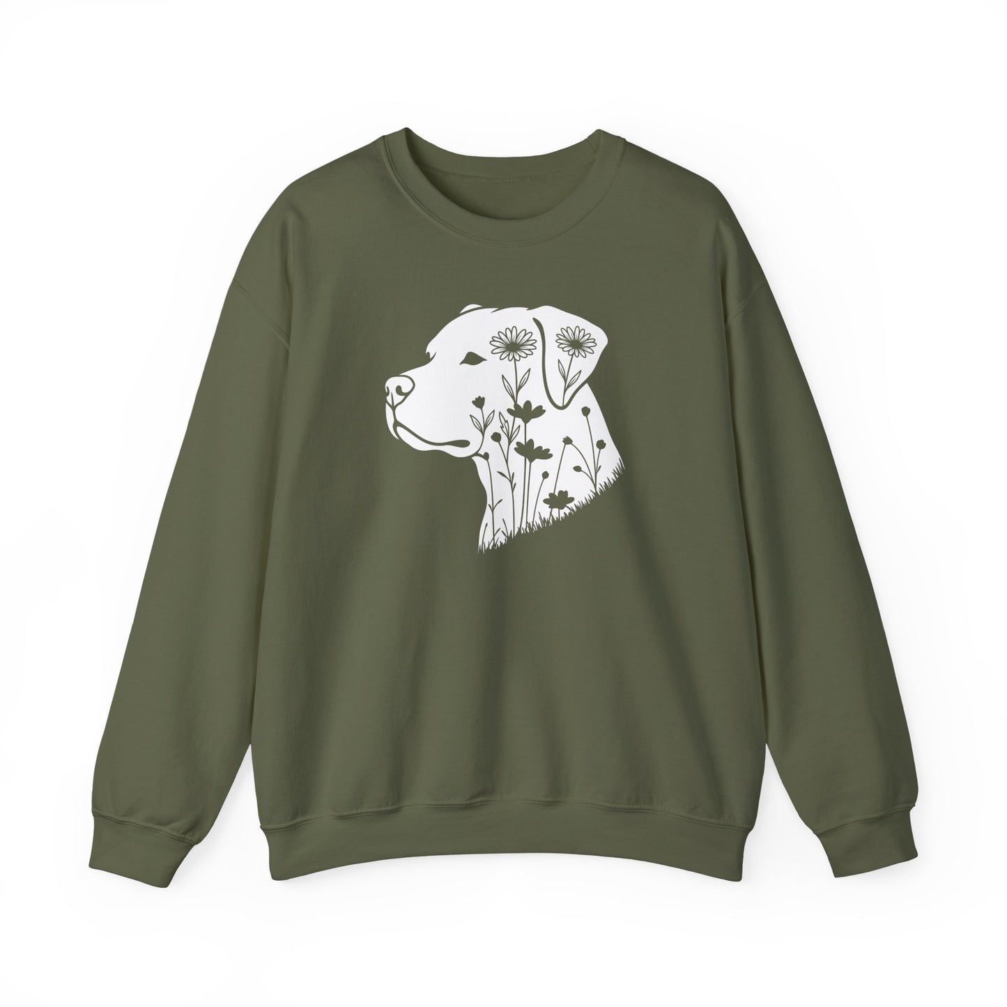 Pitbull Flowers Crewneck Sweatshirt