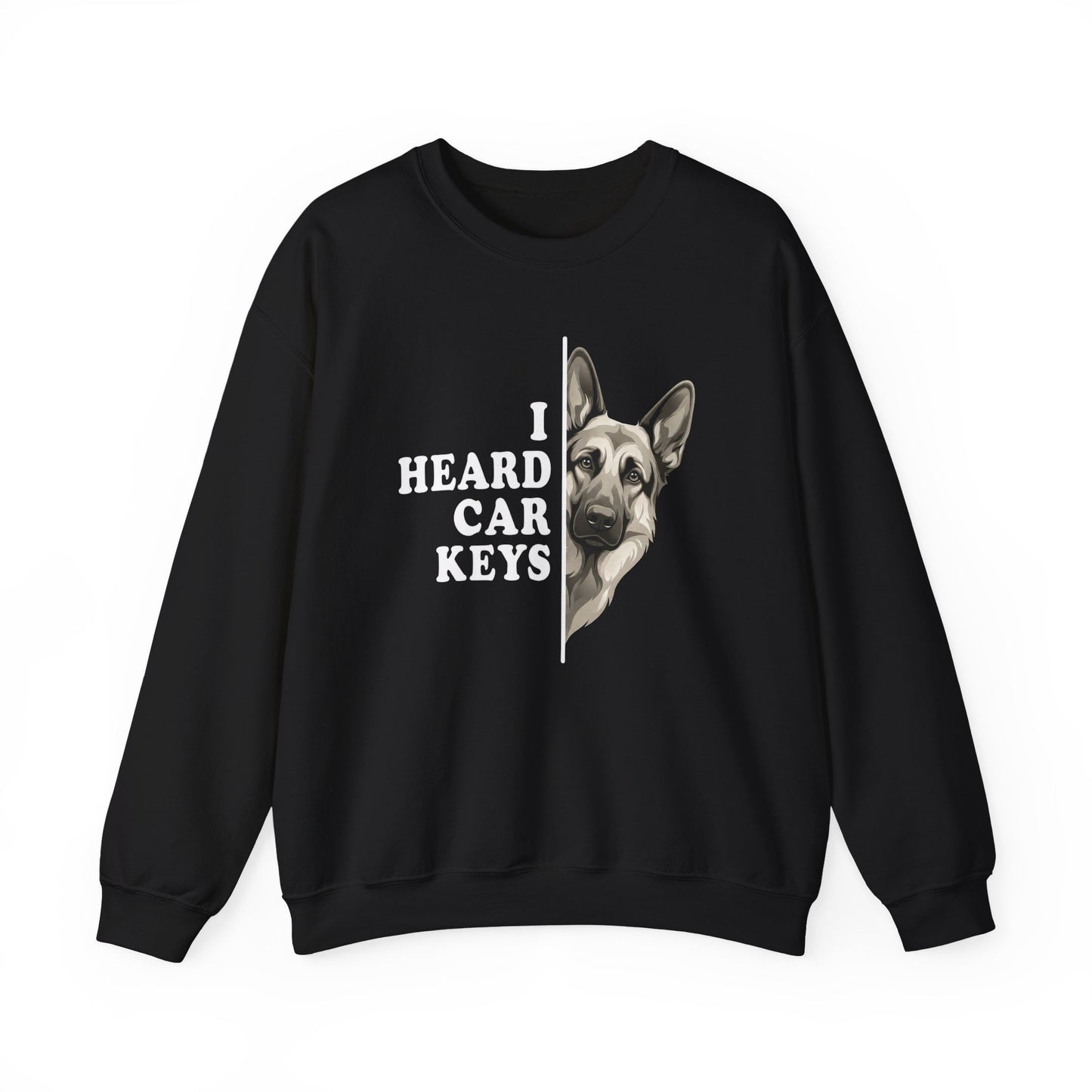 German Shepherd Car Keys Crewneck Sweatshirt Black